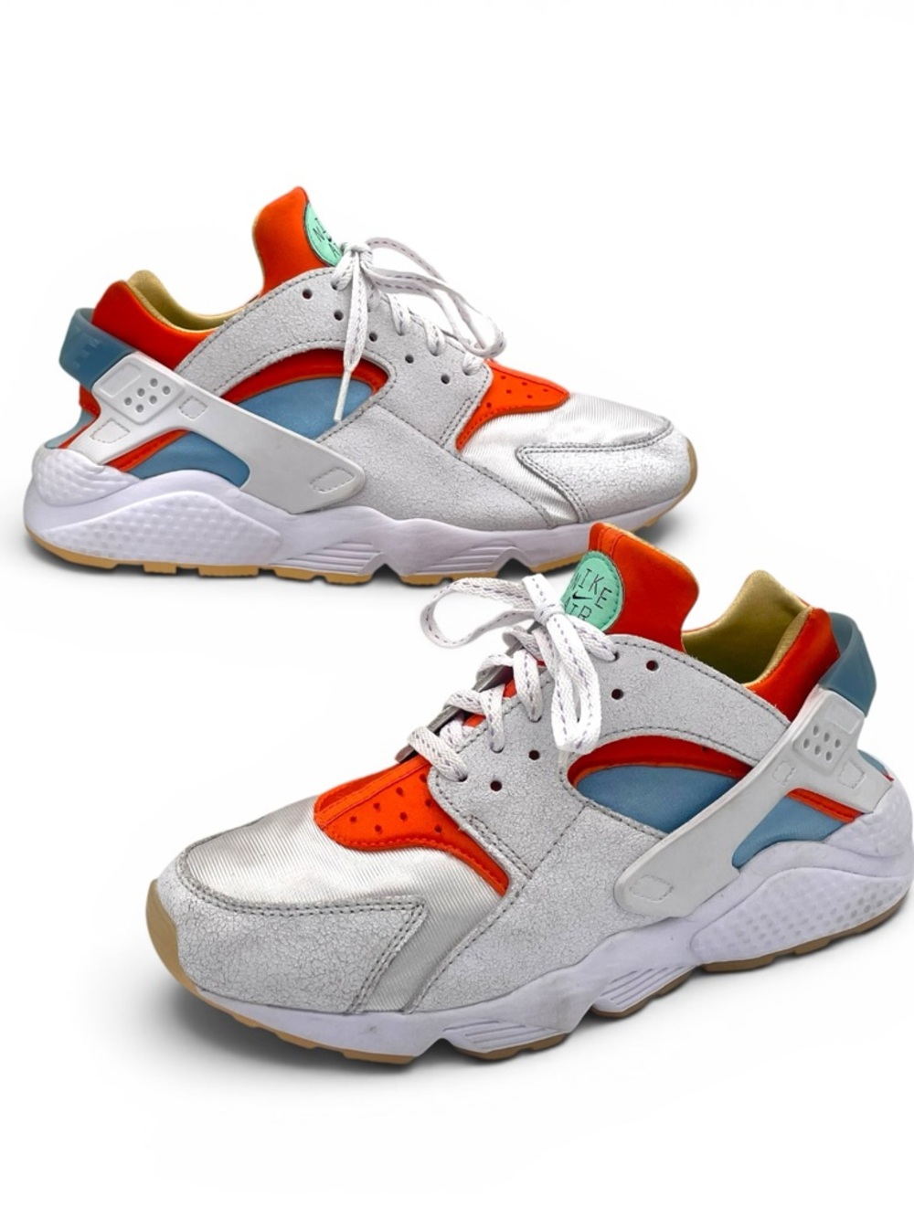 Nike Air Huarache White Orange Blue Men’s Size 9 Sneakers EU 42.5 - Picture 3 of 12